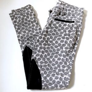 BCBG generation patterned Moto jeans pants